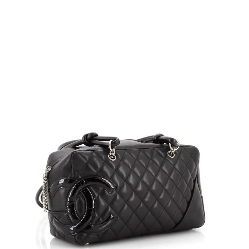 Chanel Cambon Bowler Bag Quilted Leather Medium Black - Picture 4 of 13